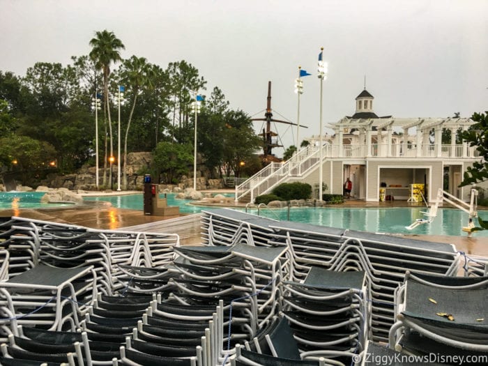 Hurricane Irma in Walt Disney World yacht and beach club pool chairs