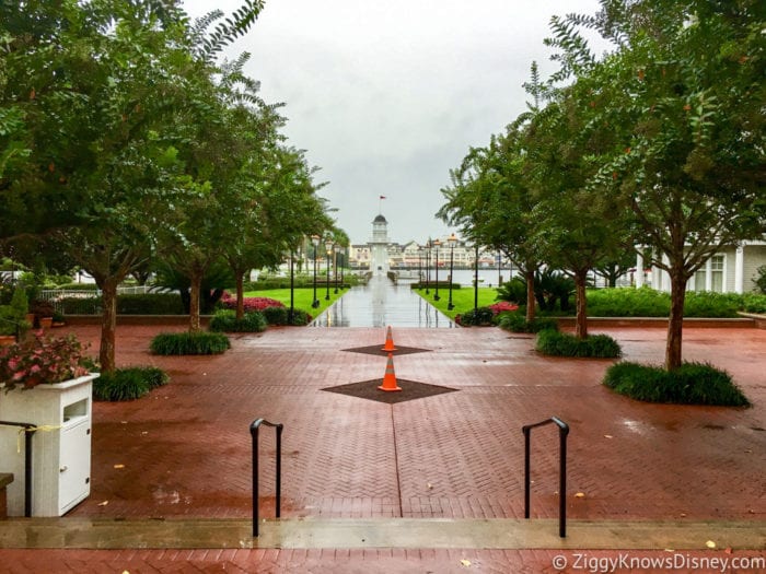 Hurricane Irma in Walt Disney World beach club outside before storm