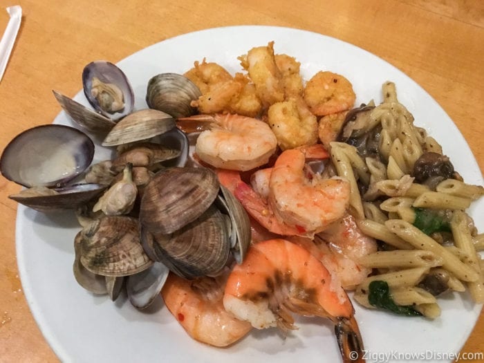 Hurricane Irma in Walt Disney World cap may cafe buffet plate seafood clams and shrimp