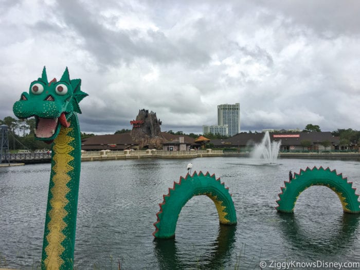 Hurricane Irma in Walt Disney World disney springs lego dragon