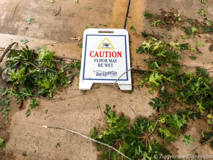 Hurricane Irma in Walt Disney World beach club sign