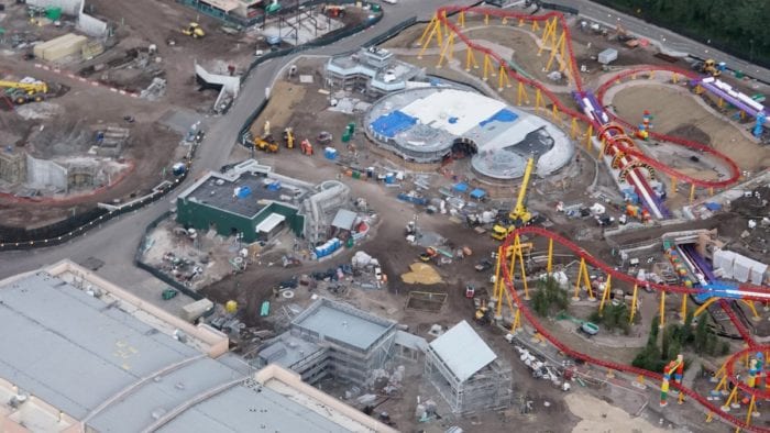 Toy Story Land Construction Update October midway alien swirling saucers