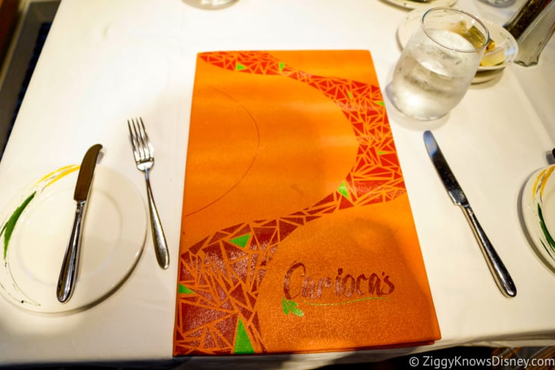 Carioca's Dinner Review Table setting and menu