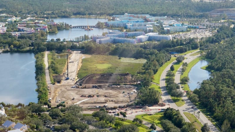 Disney Skyliner Construction Update November 2017 Art of Animation, Pop Century, Caribbean Beach