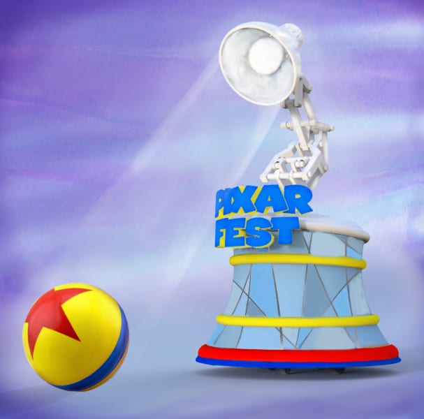 New Pixar Play Parade Floats Disneyland pixar lamp and yellow ball