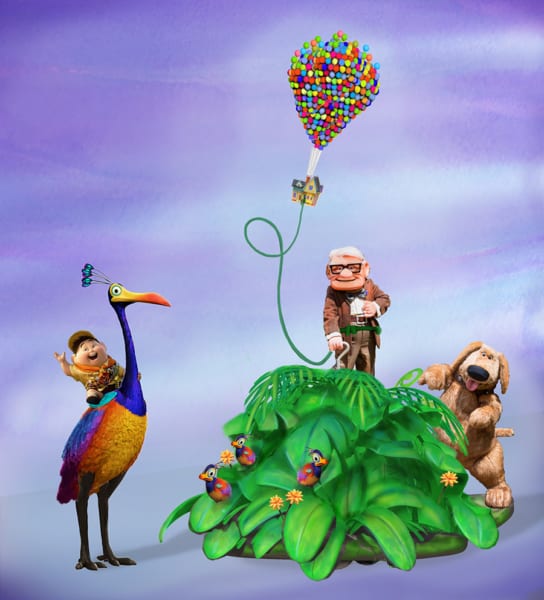New Pixar Play Parade Floats Disneyland up