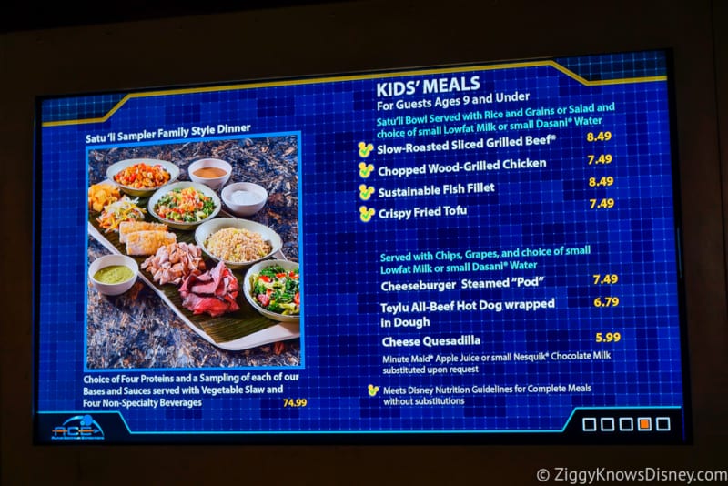 Satu'li Canteen Review Pandora kid's menu