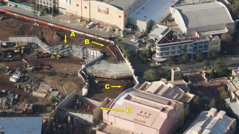 Galaxy's Edge construction update December 2017 tunnel