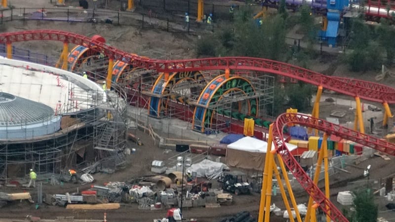 Toy Story Land Construction Update December slinky dog dash rings