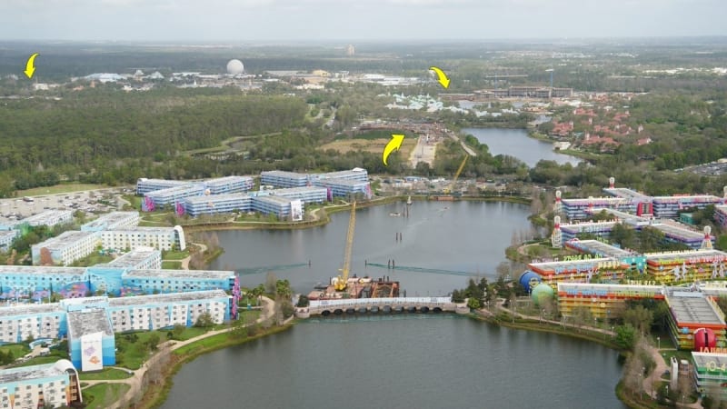 Disney Skyliner Stations Walt Disney World pop century art of animation