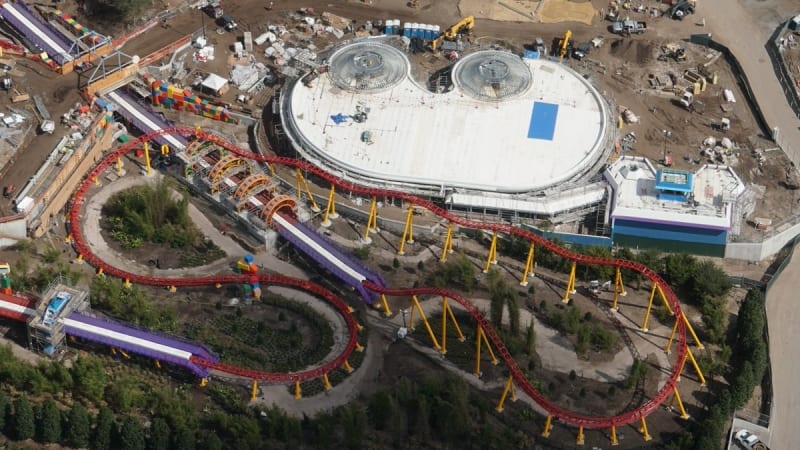 Toy Story Land Construction Update February slinky dog dash alien swirling