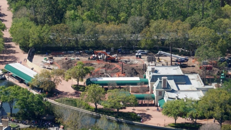 Disney Gondola Construction Epcot Station view