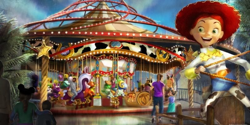 New Details Pixar Pier jessie's critter carousel