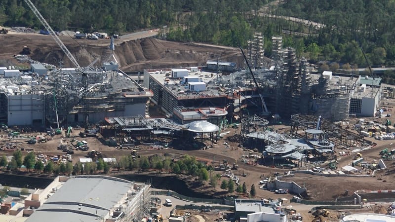 Galaxy's Edge construction update March 2018 aerial view
