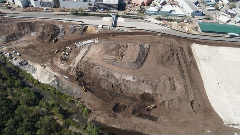 Star Wars Galaxy's Edge Construction dirt mounds