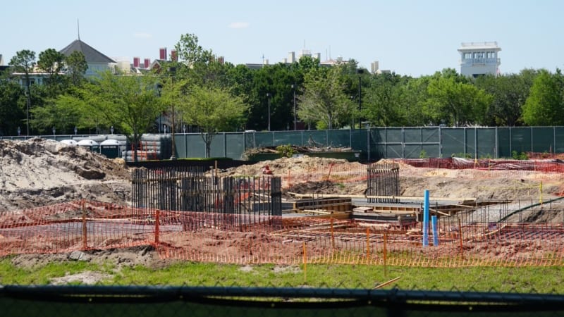 Disney Skyliner Station Epcot turning station rebar installation