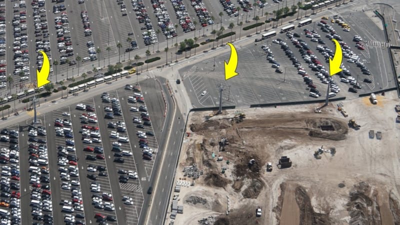 Disney Skyliner Construction Update April 2018 Hollywood studios parking lot