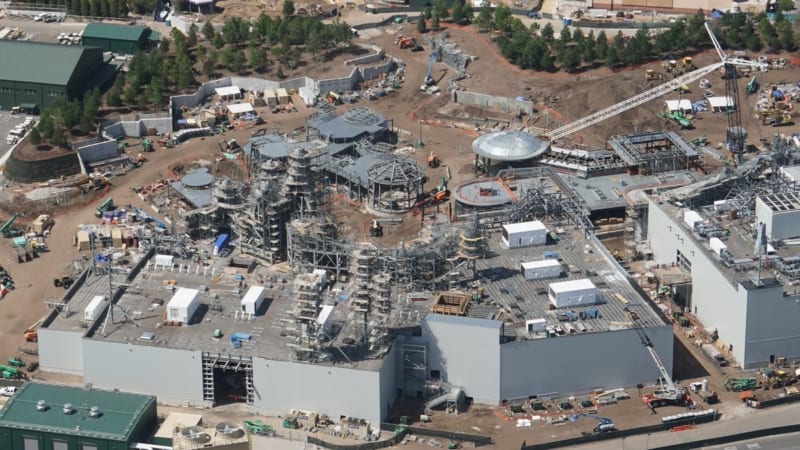 Star Wars Galaxy's Edge Construction Update April 2018 aerial view