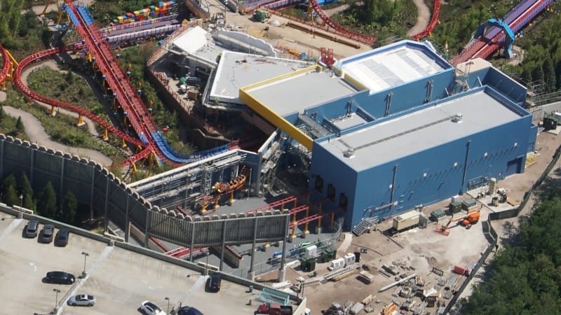 Toy Story Land Construction Update April slinky dog dash service area