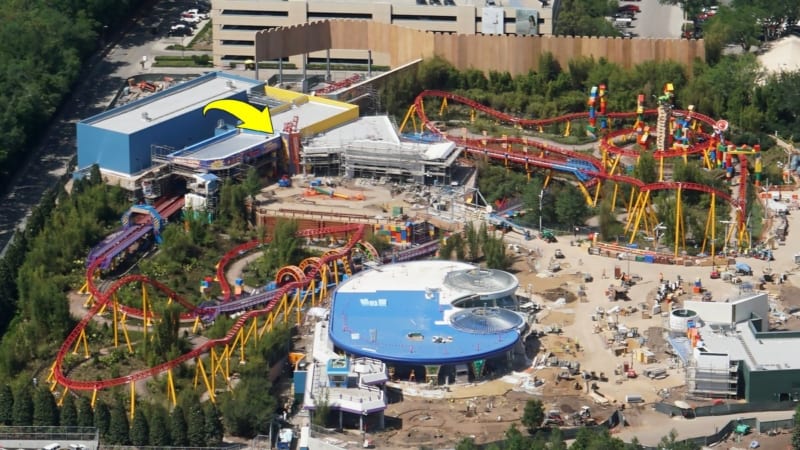 Toy Story Land Construction Update April slinky dog dash entrance