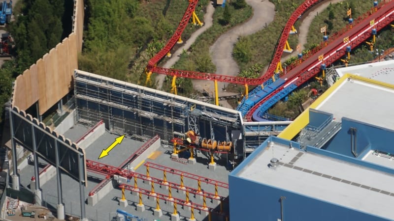 Toy Story Land Construction Update April slinky dog dash service area