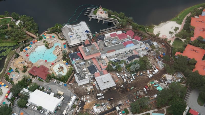 Disney Skyliner Construction Update May 2018 Caribbean Beach station Old Port Royale progress