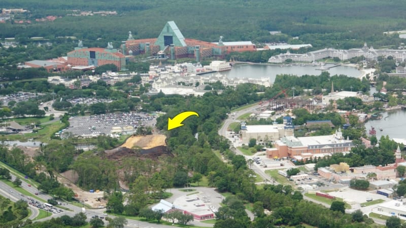 Disney Skyliner Construction Update May 2018 land clearing behind Epcot