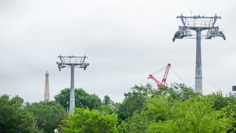 Disney Skyliner Construction Update May 2018 towers near Epcot