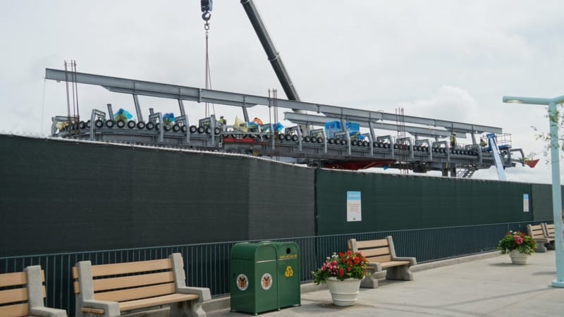 Disney Skyliner Construction Update May 2018 Hollywood Studios station from the ground
