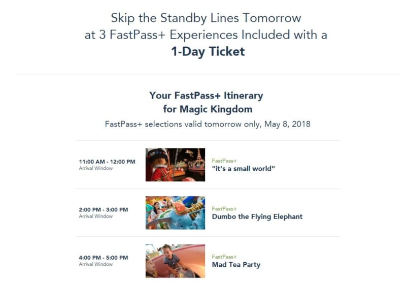 New Disney World 1-Day Ticket FastPass+ Bundles