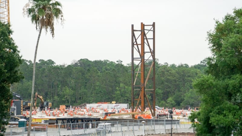 First Steel Frame for Guardians of the Galaxy Coaster Rises Up