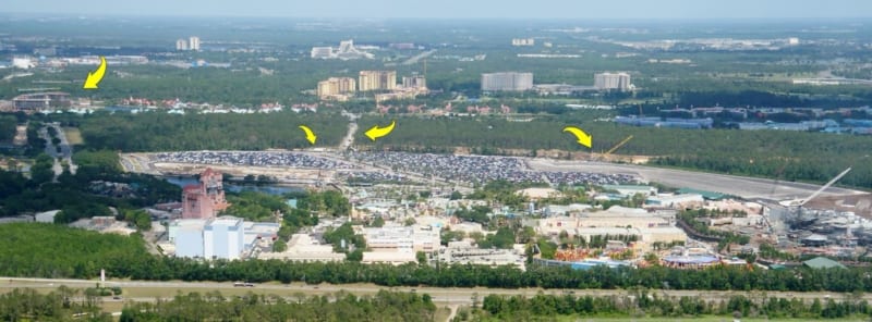 Hollywood Studios Parking Lot Construction Update May 2018 Hollywood studios aerial shot