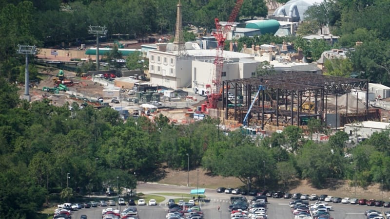 Ratatouille Attraction Building Gets Bigger as Steel Rises back angle