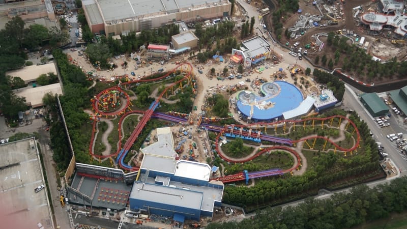 Slinky Dog Dash Testing 3 Trains in Latest Toy Story Land Update aerial