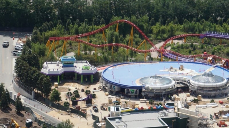 Toy Story Land Construction Update May 2018 Alien Swirling Saucers