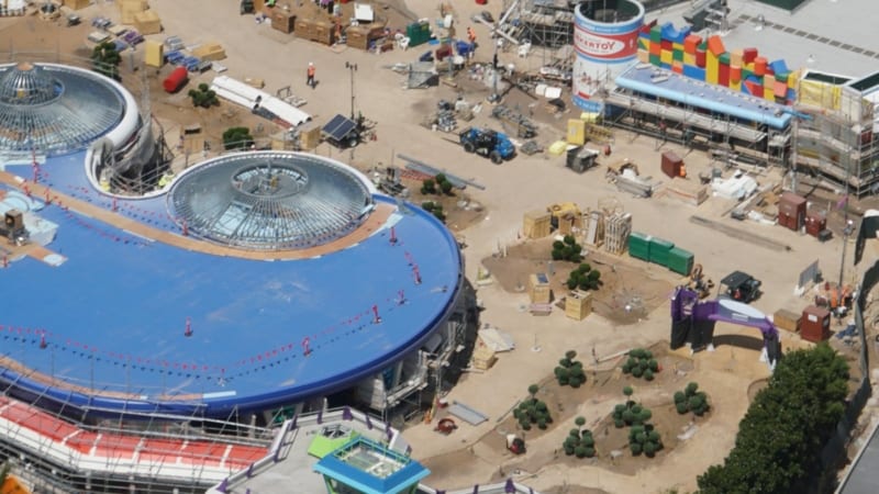 Toy Story Land Construction Update May 2018 Alien Swirling Saucers queue