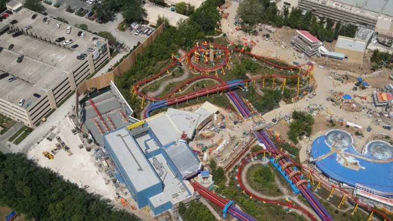 Toy Story Land Construction Update May 2018 slinky dog dash coaster