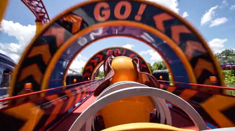 Cast Members Ride Slinky Dog Dash Coaster in Toy Story Land