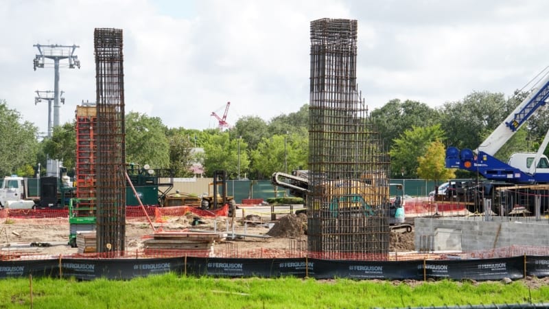 Disney Skyliner Epcot Turn Station concrete and rebar