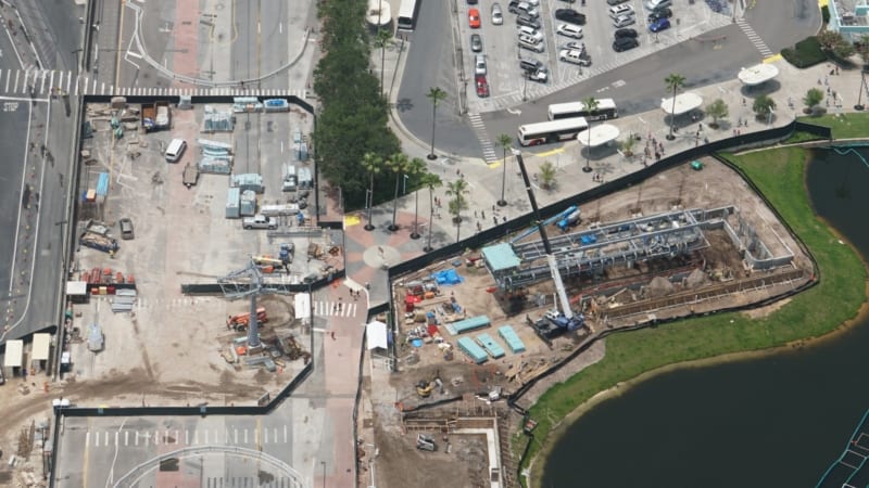 Roof Added to Disney Skyliner Station in Hollywood Studios aerial