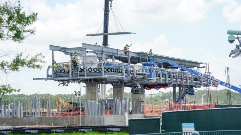 Roof Added to Disney Skyliner Station in Hollywood Studios as being worked on