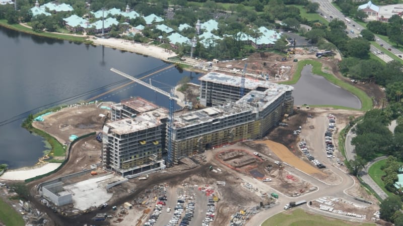 Disney Skyliner Station behind the Disney Riviera Resort