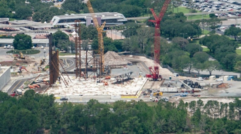 Guardians of the Galaxy Coaster Roof Being Prepared aerial