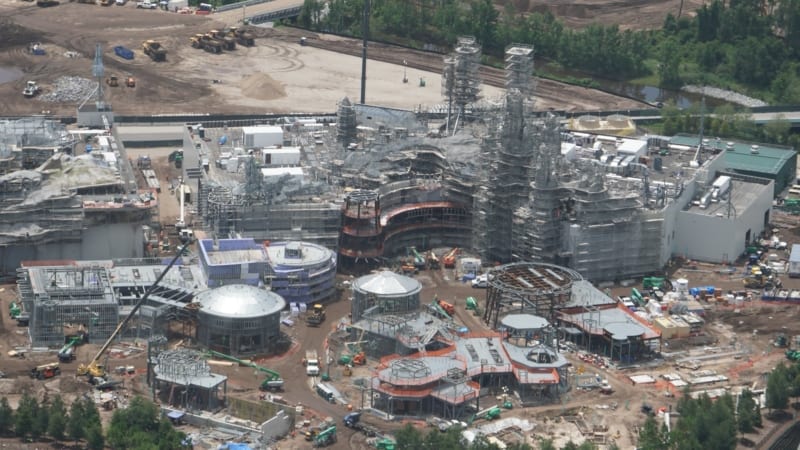 Star Wars Galaxy's Edge Construction Update June 2018 millennium falcon