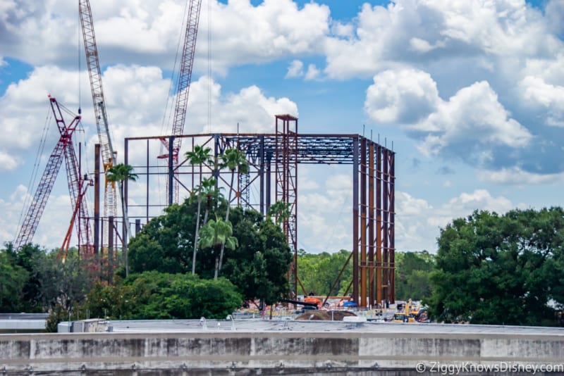 Guardians of the Galaxy Construction July 2018 impact around Epcot