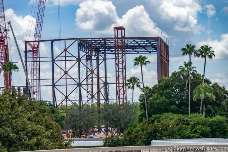 Guardians of the Galaxy Construction July 2018 impact around Epcot
