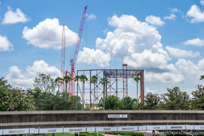 Guardians of the Galaxy Construction July 2018 impact around Epcot