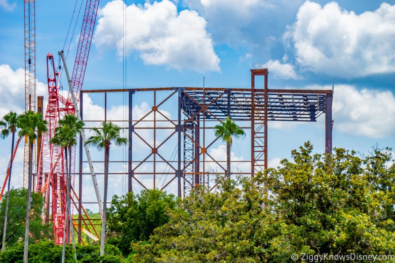 Guardians of the Galaxy Construction July 2018 impact around Epcot