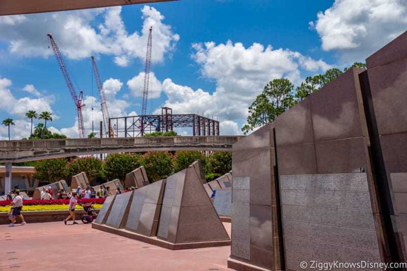 Guardians of the Galaxy Construction July 2018 impact around Epcot