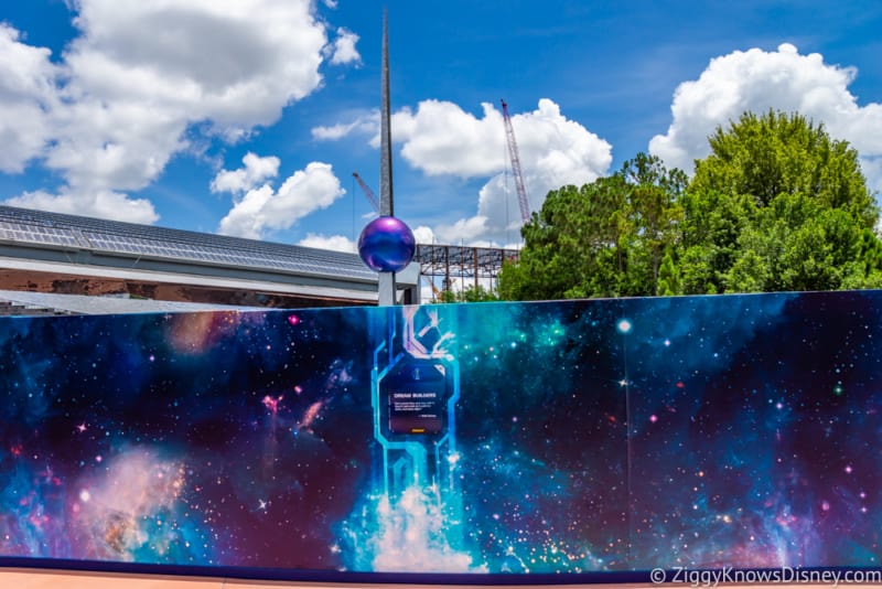 Guardians of the Galaxy Construction July 2018 impact around Epcot